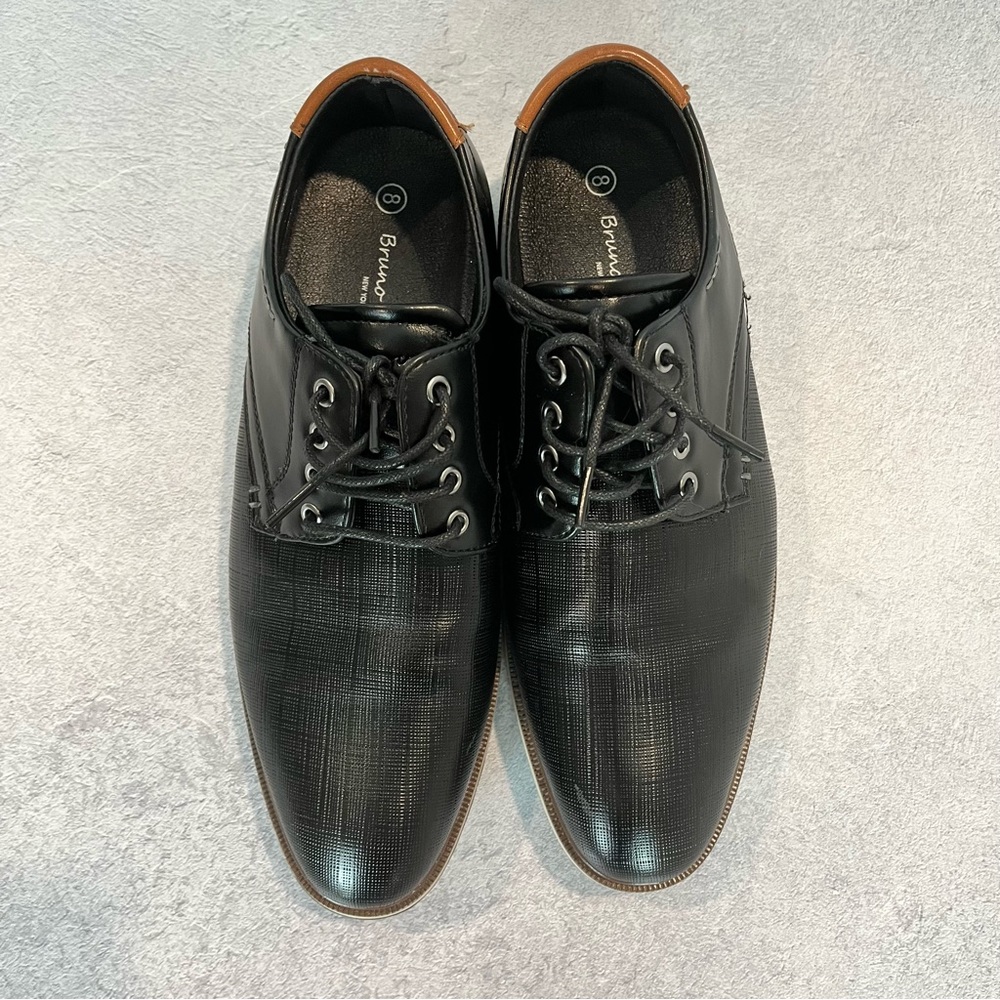 Classy Bruno Marc black and brown Oxford dress shoes men business casual - Picture 8 of 13